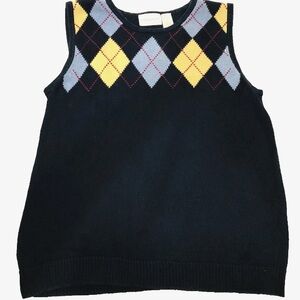 Liz Claiborne Kids Argyle Sweater Vest - Black, Yellow, Light Gray